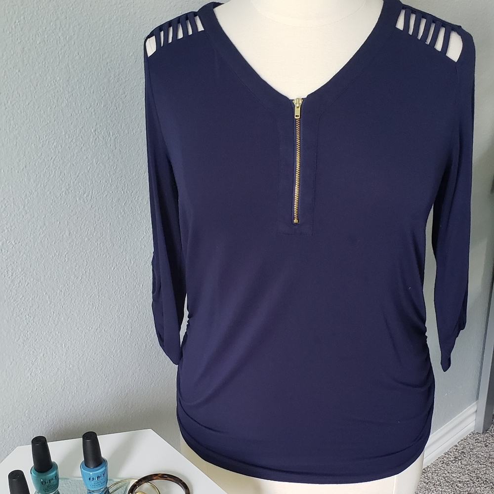 Maternity Navy Blue 3/4 Sleeve Top